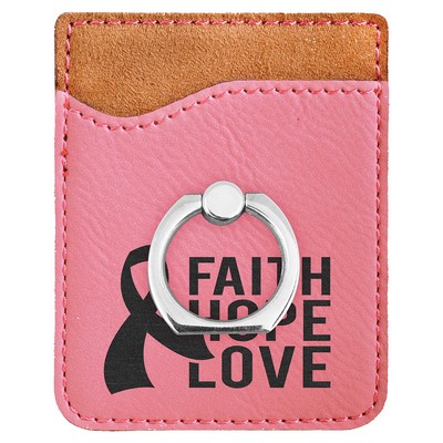 Leatherette Phone Wallet with Ring