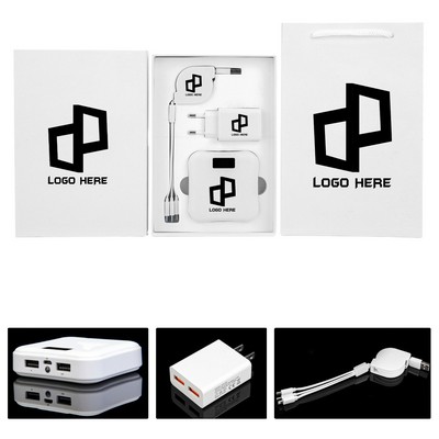 Customized 10000 Mah Charging Set W/ Gift Box