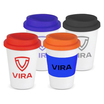 Plastic Coffee Cup with Silicone Grip – 12oz