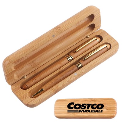Bamboo Pens Set with Gift Case