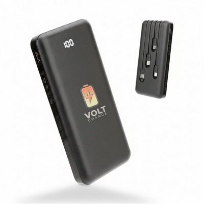 10,000mAh 4-In-1 Ultra-Slim Power Bank With Digital Display