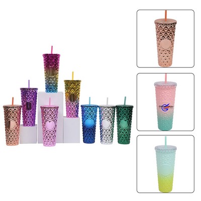 24oz Electroplated AS Tumbler with Straw