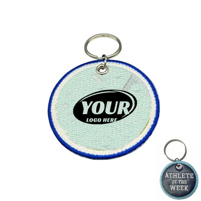 PU Leather Embroidery Keychain