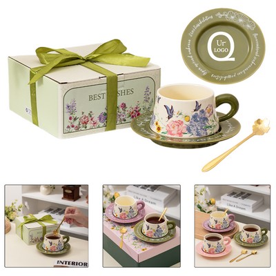 9 Oz Ceramic Rounded Cup And Saucer Sets