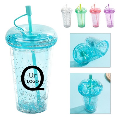 15OZ Doughnut Double-Layer Tumbler W/ Straw