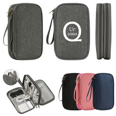 Double-Layer Cable Organizer Bag
