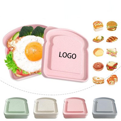 Toast Shaped Wheat Straw Portable Sandwich Lunch Box