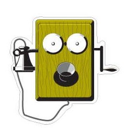 Wind Up Box Phone Promotional Magnet w/ Strip Magnet (4 Square Inch)