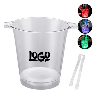 84oz LED Color Changing Plastic Ice Bucket w/ Tongs