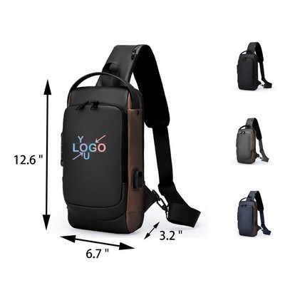 Anti Theft Crossbody Sling Backpack with USB Port