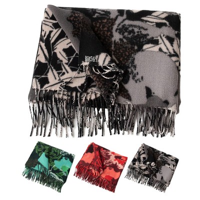Women's Thickened Polyester Tie-Dye Scarf w/ Tassels