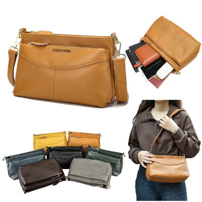 Sophisticated Full-Grain Leather Crossbody Bag