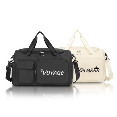 Nylon Travel Duffle with Shoe Storage