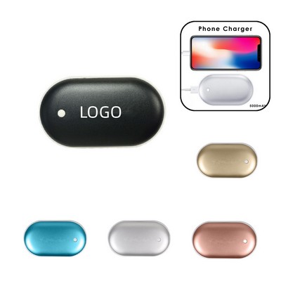 Fast-Heating Pebble Pocket Hand Warmer & 5200mAh Power Bank