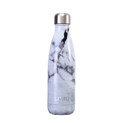 17oz Marbling Pattern Cola-Shaped Marble Water Bottle