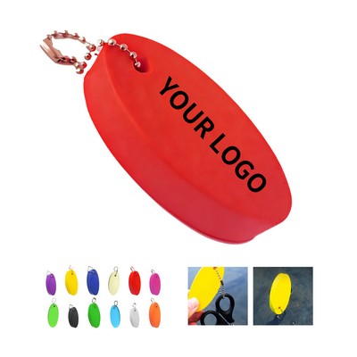 PU Foam Oval Floating Keychain Water Resistant