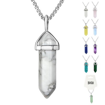 Hexagonal Crystal Pendant Necklace