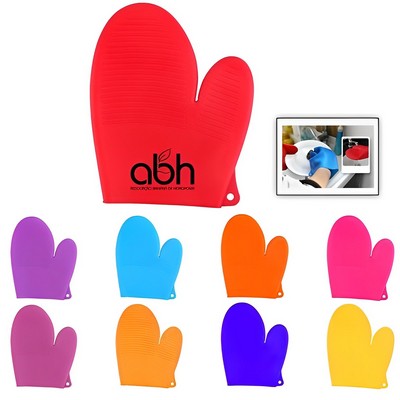 Heat Resistant Soft Silicone Oven Mitts Easy Hanging