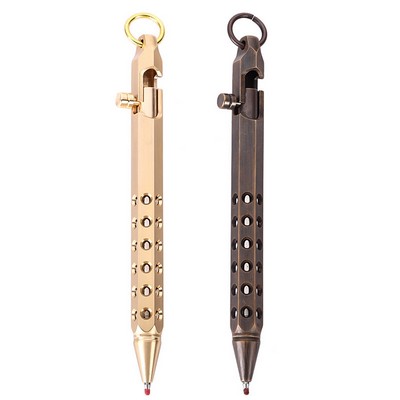 Six Edge Solid Brass Bolt Action Pen