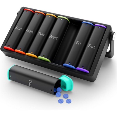 Weekly Pill Organizer 2 Times a Day,Large Travel Pill Box 7 Day, Am Pm Twice Daily Pill Case