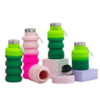 Outdoor Sports Foldable Large-Capacity Silicone Water Bottle