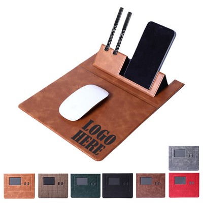 Portable Folding Mouse Pad With Phone Pen Holder