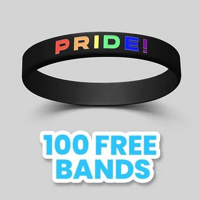 Custom Color-Filled Silicone Wristbands - 1"