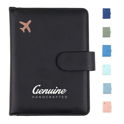 RFID Leather Passport Bag
