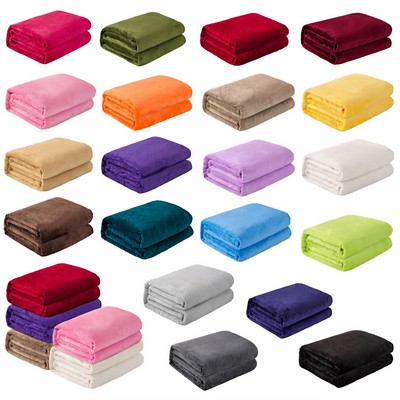 47" × 79" Coral Fleece Blanket
