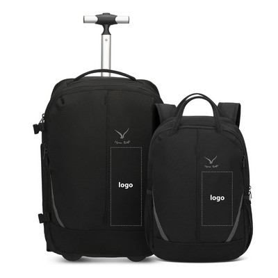 Water-Resistant Modular 2-in-1 Set – Rolling Backpack & Daypack