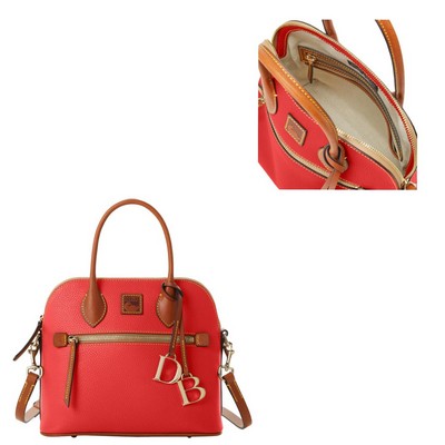 Dooney & Bourke Red Pebble Grain Domed Satchel Bag