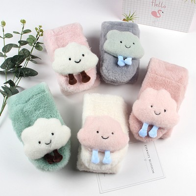 Fake Rabbit Fur Cross Scarf Premium Cold-Proof Scarf Plush Scarf