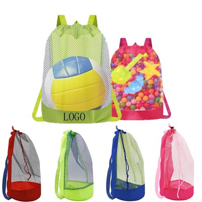 Large Mesh Drawstring Beach Toy Storage Bag