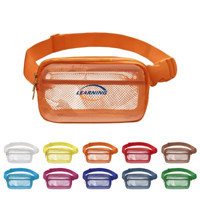 Clear Zipper Fanny Pack With Adjustable Belt