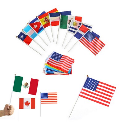 Custom Printed Hand Held Small Mini Flag 5.5x8.2"