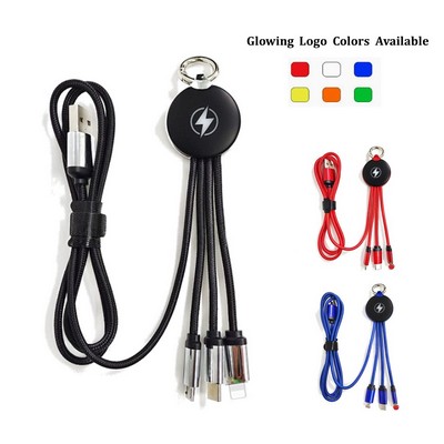 3-in-1 Fast Charging Cable with Light-Up Logo