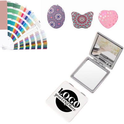 White Double-Sided Portable Travel Mirror