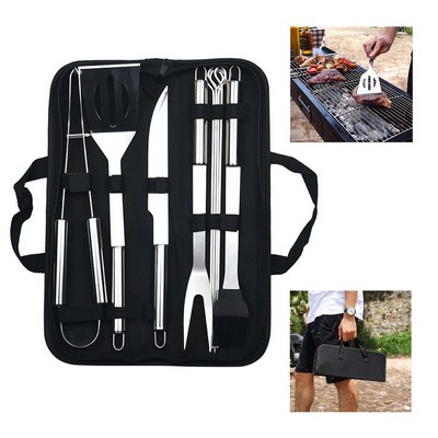 Portable BBQ Grill 9-piece Tool Set with Carrying Bag