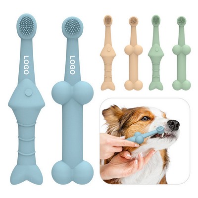 Fish & Bone Silicone Pet Toothbrush