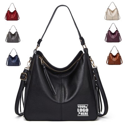 PU Leather Tassel Shoulder Crossbody Handbag for Women