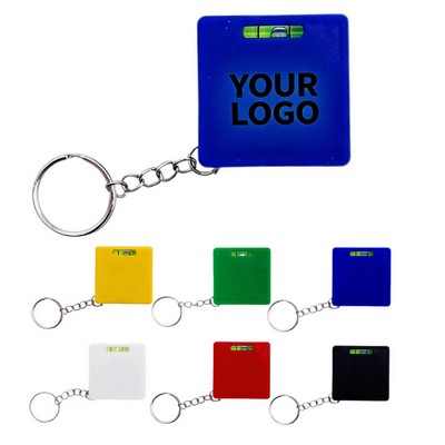 Custom Logo 1M Mini Retractable Tape Measure Keychain Dual Scale with Level Tool for Corporate Prom