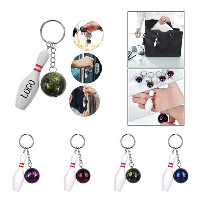 Mini Bowling Keychain with Ball