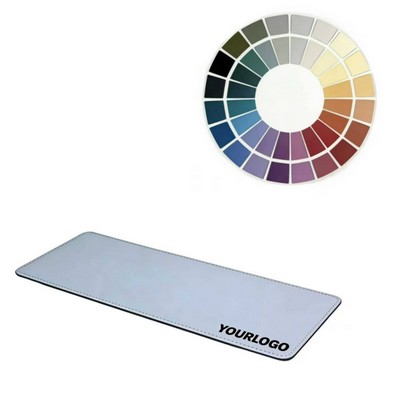 Leather Anti Slip Desk Mat With Stitched Edge Rubber Base
