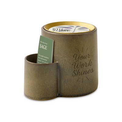 Modern Sprout Ember Earth Candle + Planter - Warm Grey- Rhizome