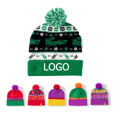 Cozy Acrylic Knit Beanie Hat