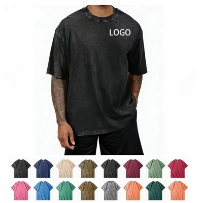 Men Washing Wate Oversized T Shirts