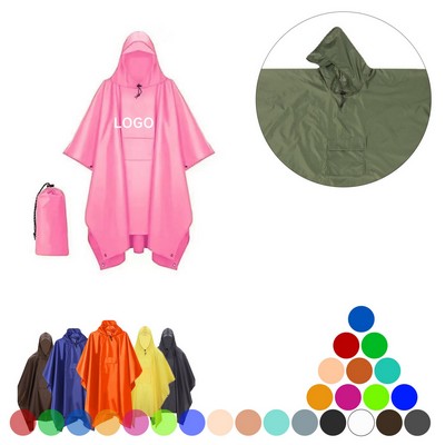 3" 1 Hooded Waterproof Rain Poncho