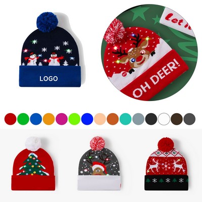 Christmas LED Lights Cartoon Santa Hat