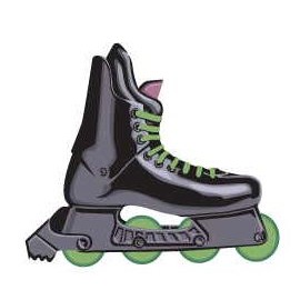 Roller Blade Promotional Magnet w/ Strip Magnet (2 Square Inch)