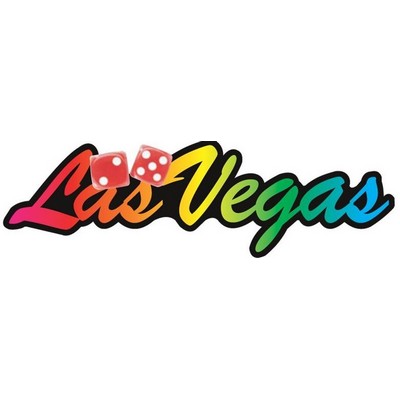 Las Vegas w/ Dice Magnet on Full Magnetic Back (2 Square Inch)